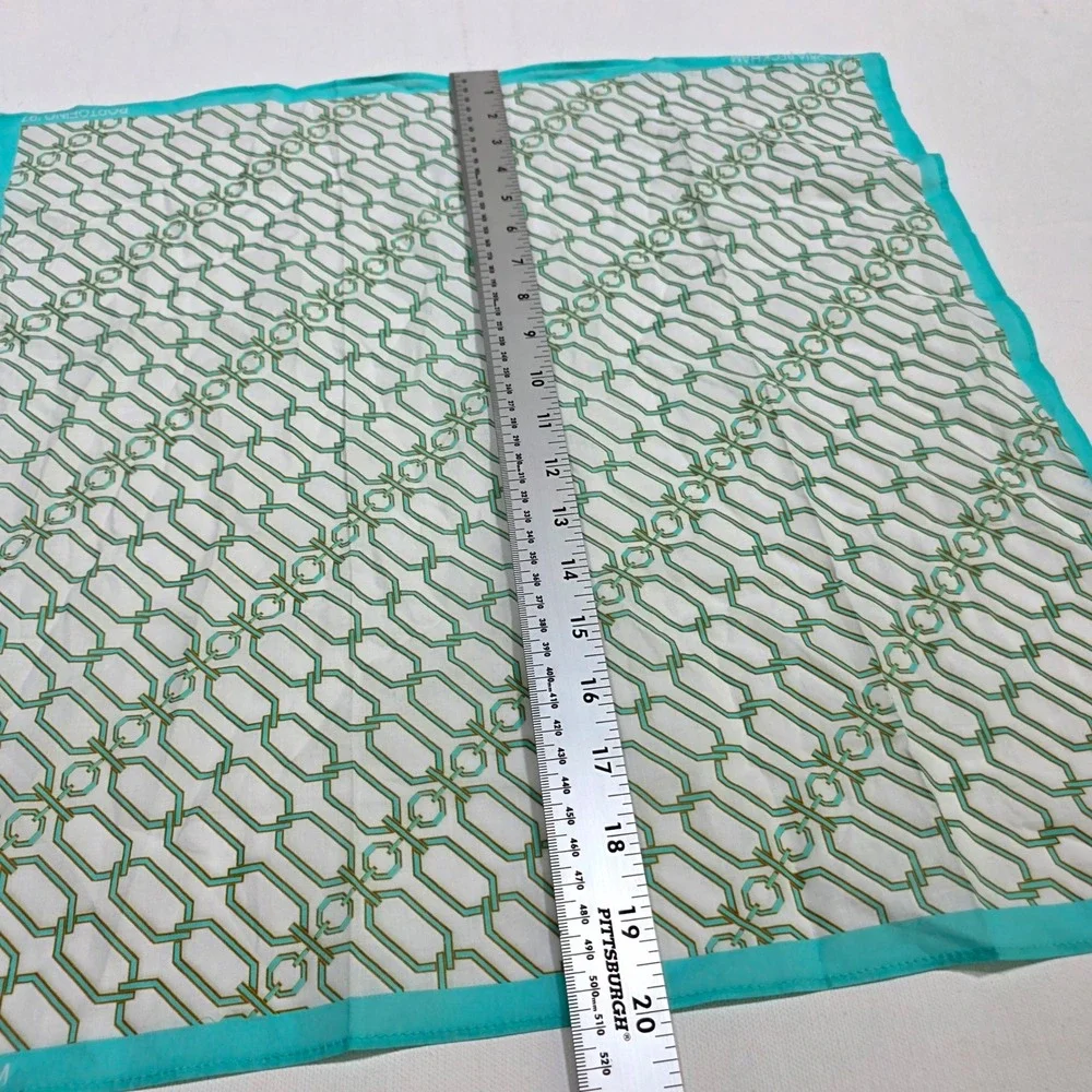 Victoria Beckham Scarf Womens Turquoise Portofino 97 Chain Link Square Bandana